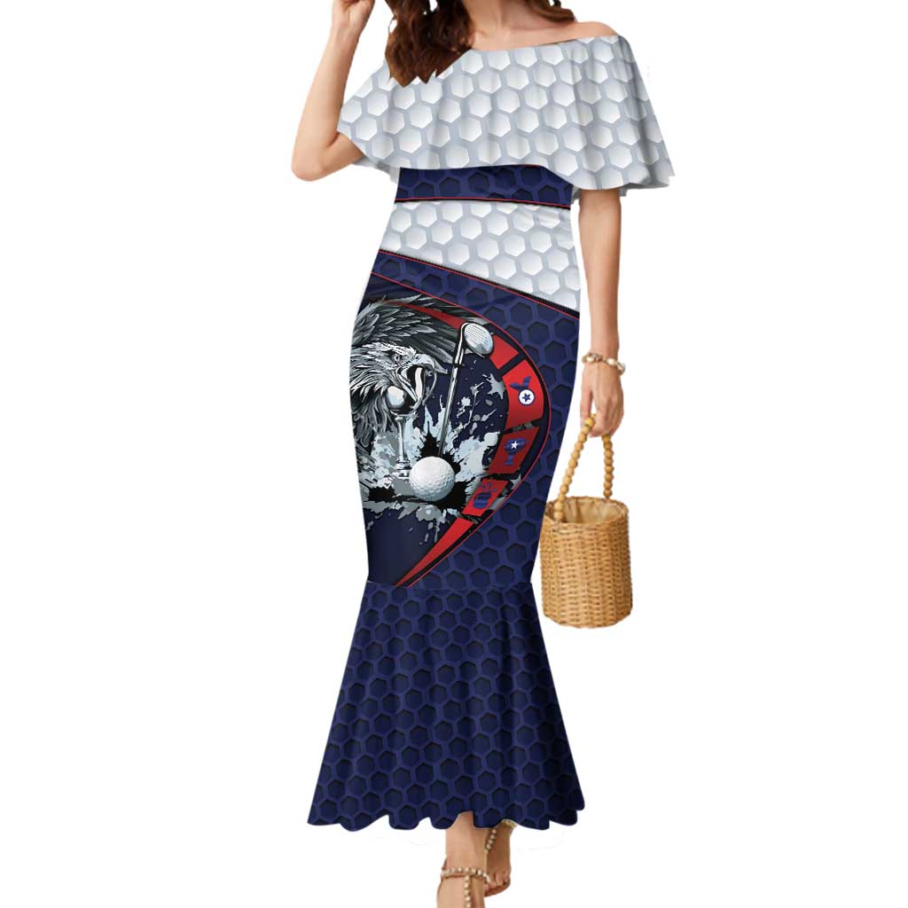 Personalized USA Golf Mermaid Dress Powerful Eagle