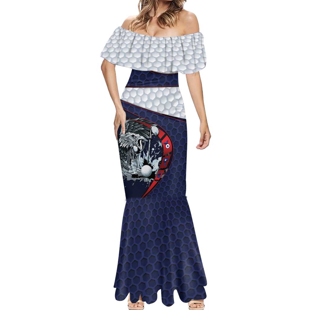 Personalized USA Golf Mermaid Dress Powerful Eagle