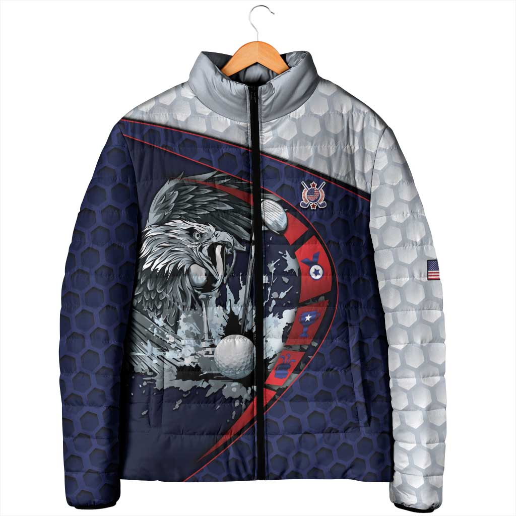 Personalized USA Golf Padded Jacket Powerful Eagle
