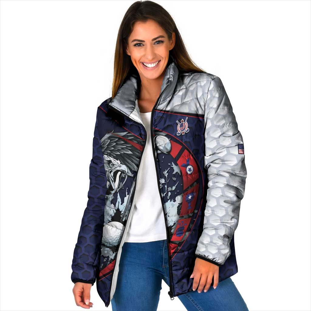 Personalized USA Golf Padded Jacket Powerful Eagle