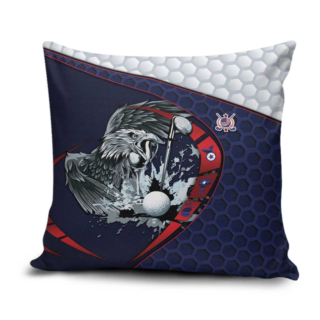 USA Golf Pillow Cover Powerful Eagle