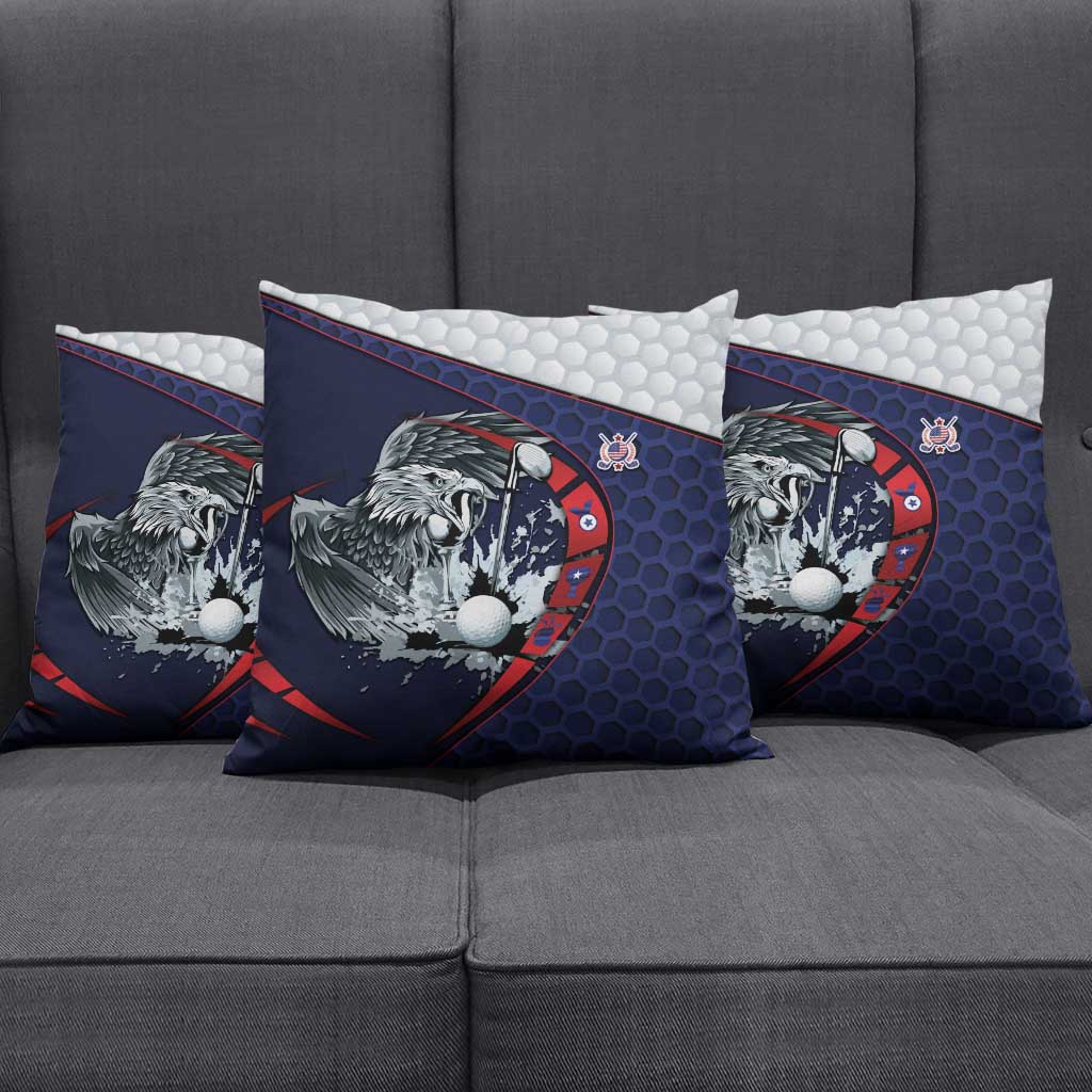 USA Golf Pillow Cover Powerful Eagle