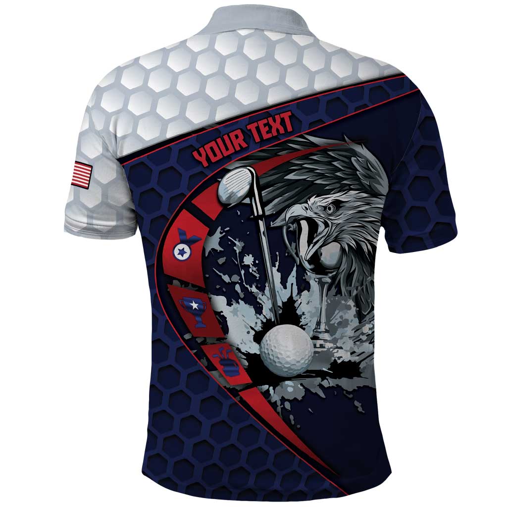 Personalized USA Golf Polo Shirt Powerful Eagle