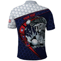Personalized USA Golf Polo Shirt Powerful Eagle