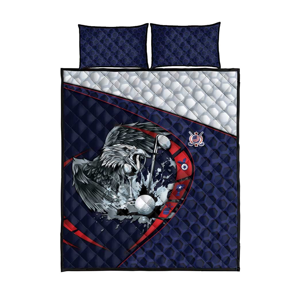 USA Golf Quilt Bed Set Powerful Eagle