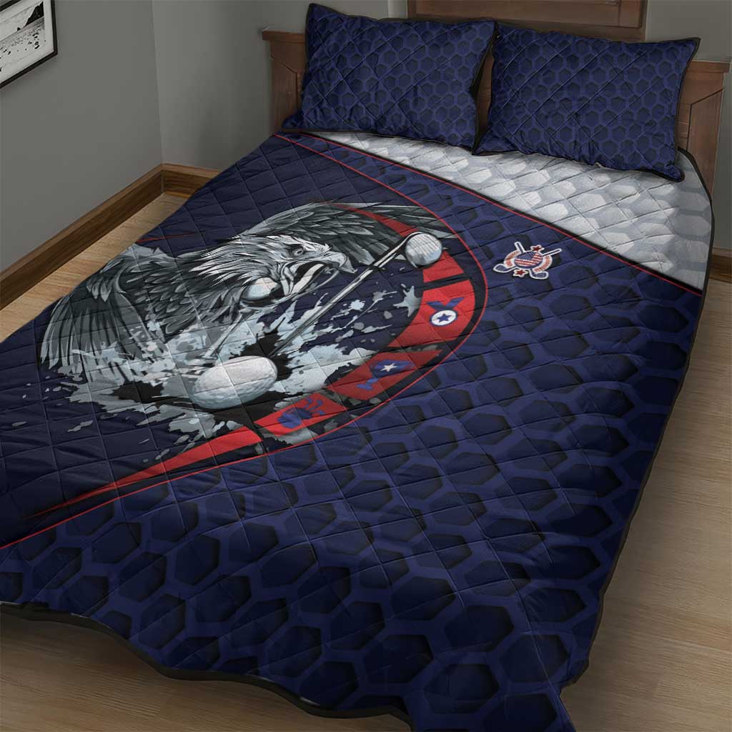 USA Golf Quilt Bed Set Powerful Eagle