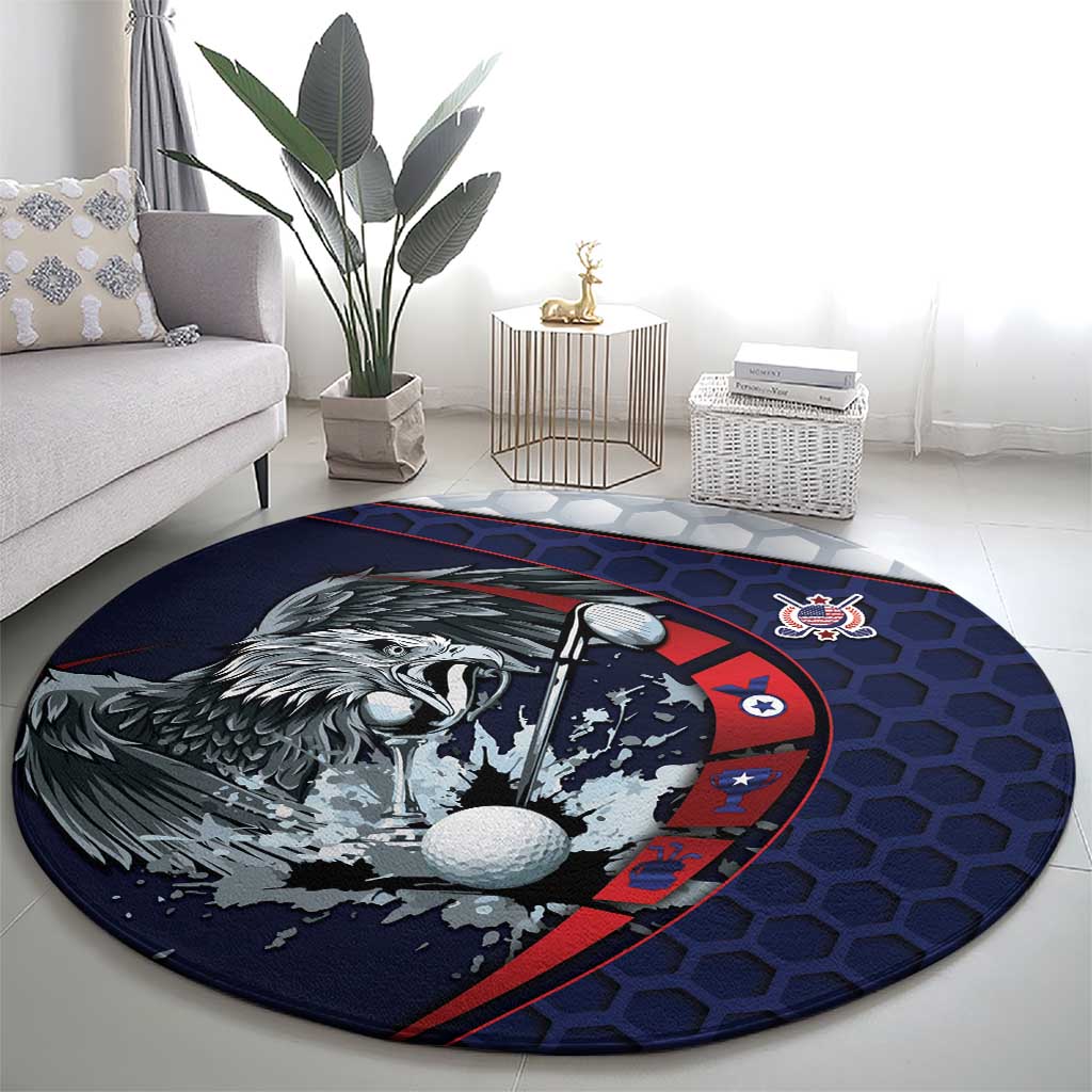 USA Golf Round Carpet Powerful Eagle