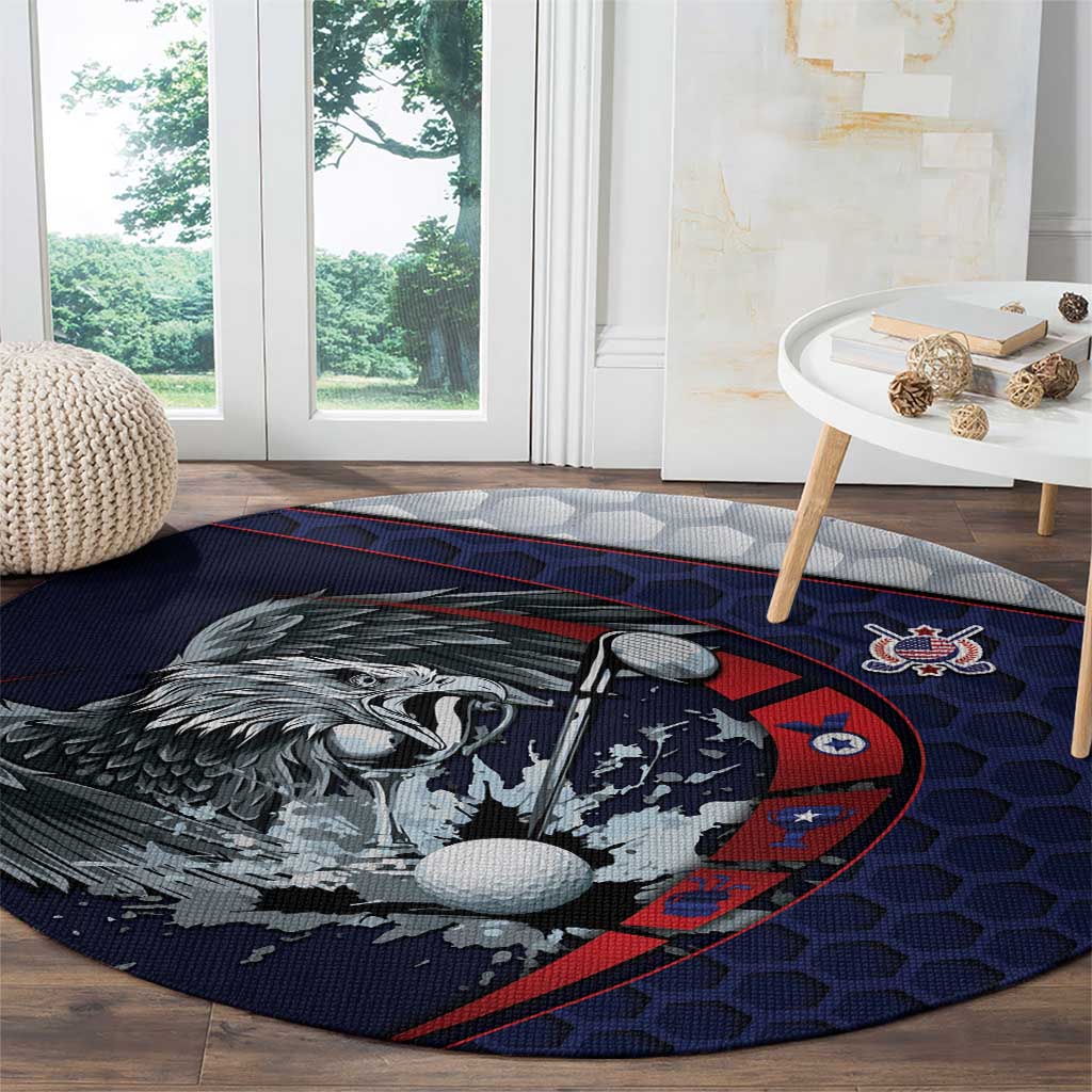 USA Golf Round Carpet Powerful Eagle