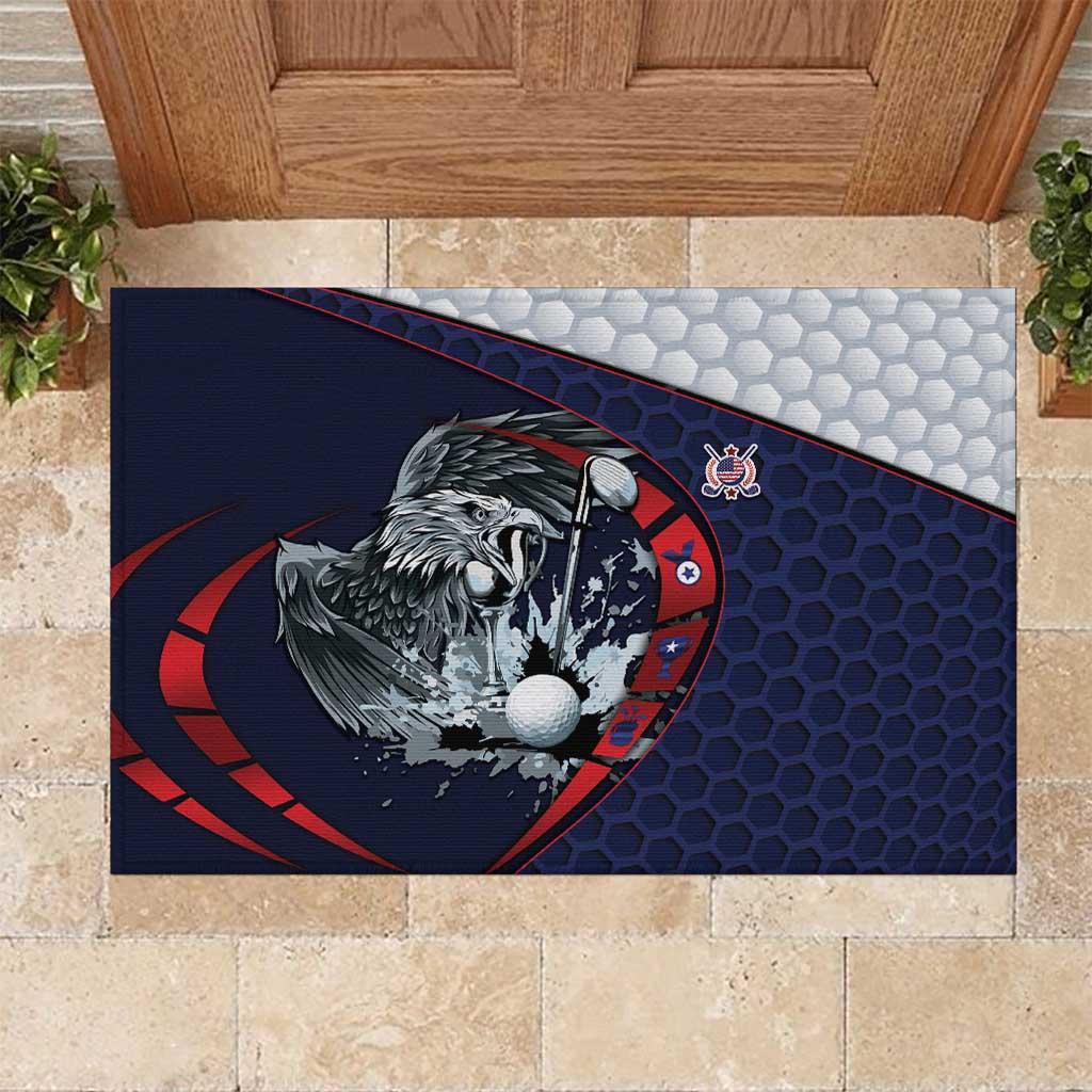 USA Golf Rubber Doormat Powerful Eagle