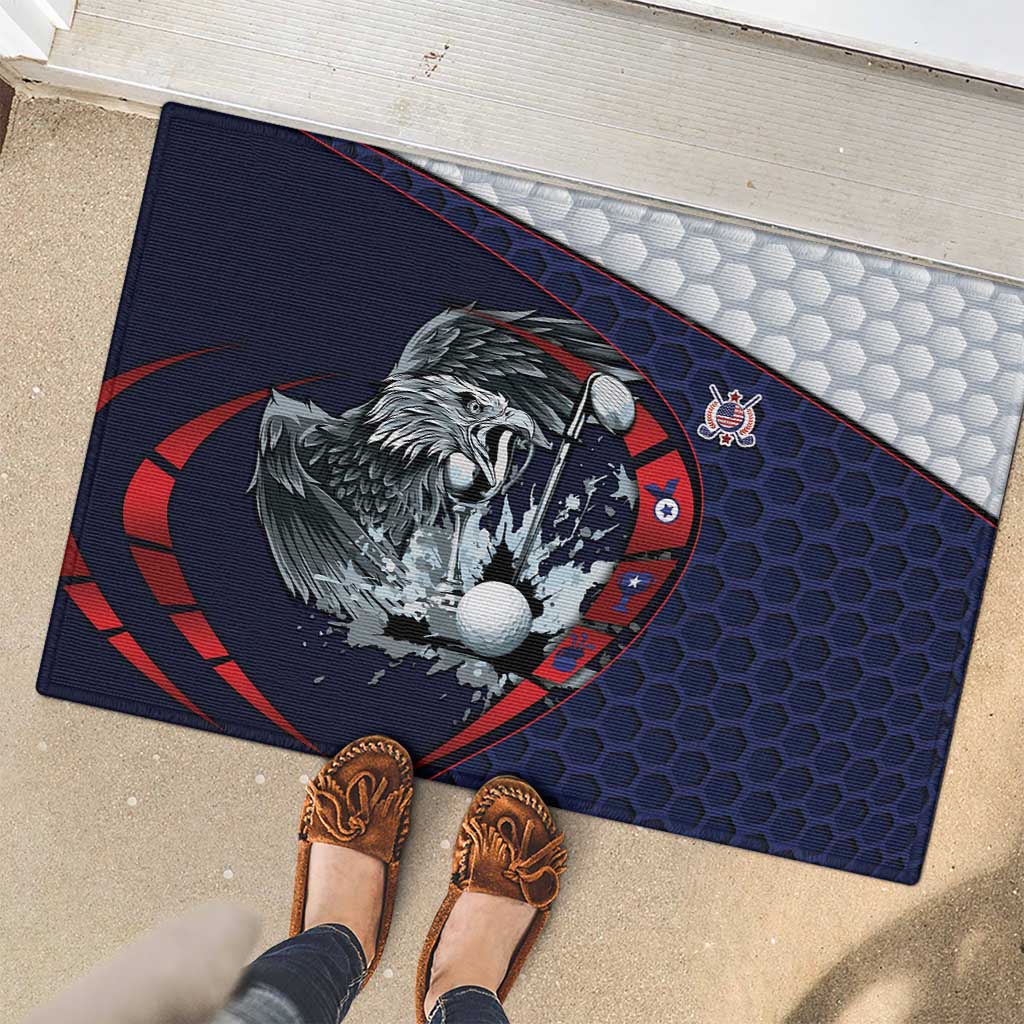USA Golf Rubber Doormat Powerful Eagle