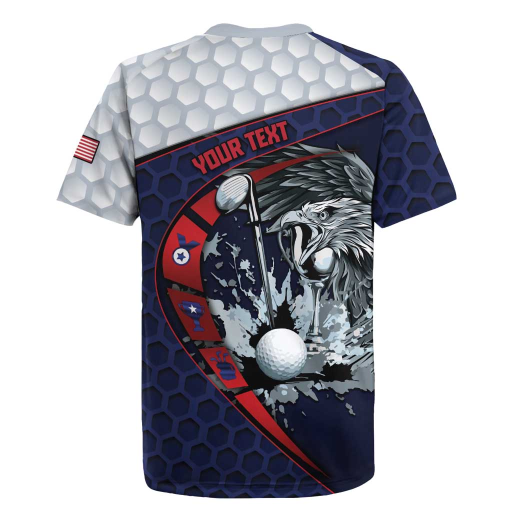 Personalized USA Golf Rugby Jersey Powerful Eagle