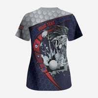 Personalized USA Golf Scrub Top Powerful Eagle
