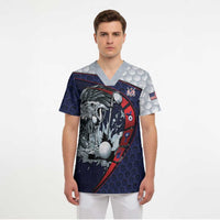 Personalized USA Golf Scrub Top Powerful Eagle