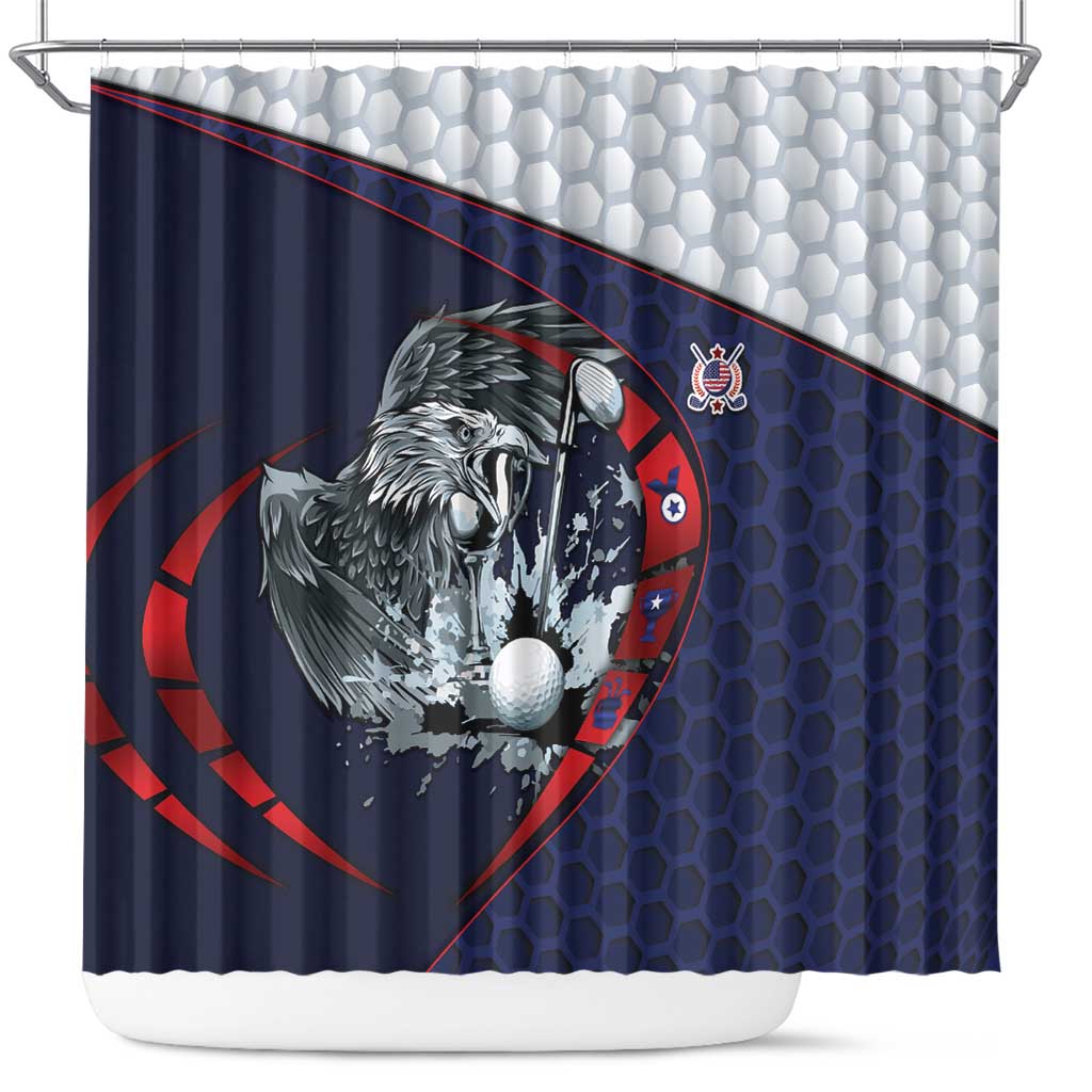 USA Golf Shower Curtain Powerful Eagle