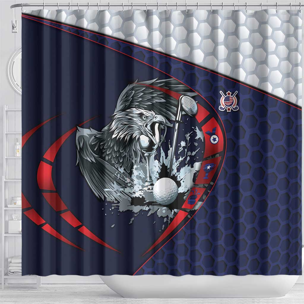 USA Golf Shower Curtain Powerful Eagle