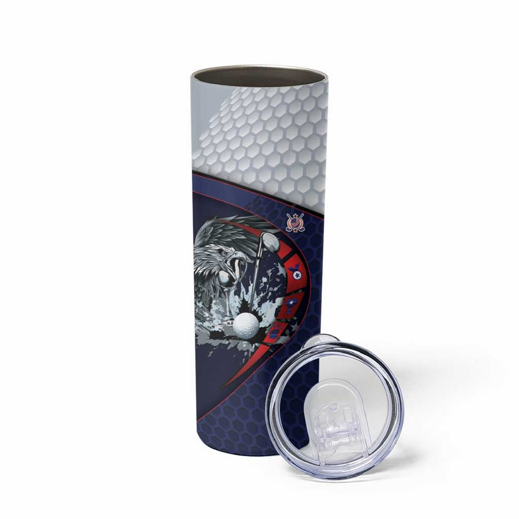 Personalized USA Golf Skinny Tumbler Powerful Eagle