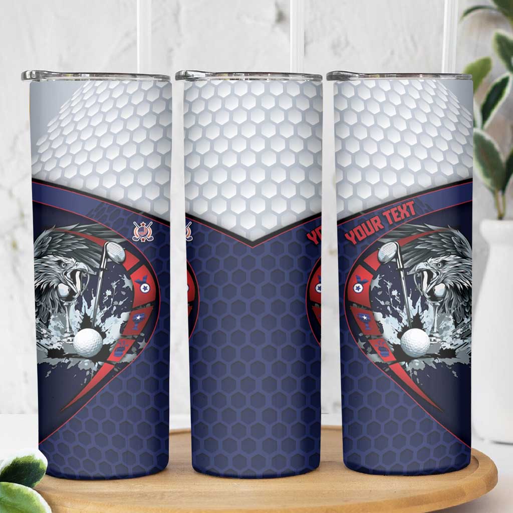 Personalized USA Golf Skinny Tumbler Powerful Eagle