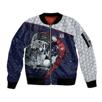 Personalized USA Golf Sleeve Zip Bomber Jacket Powerful Eagle