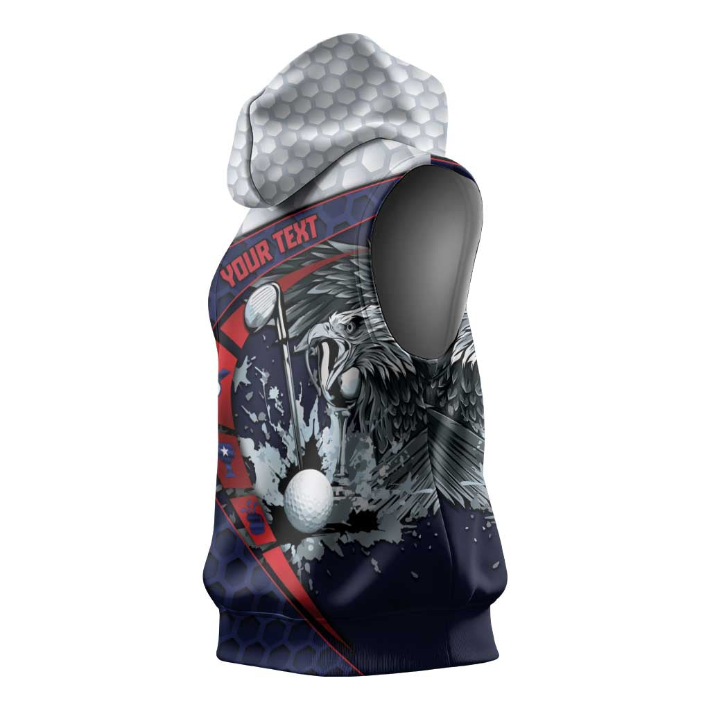 Personalized USA Golf Sleeveless Hoodie Powerful Eagle