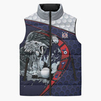 Personalized USA Golf Sleeveless Puffer Jacket Powerful Eagle