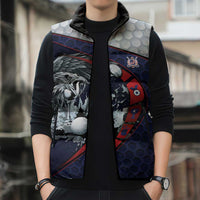 Personalized USA Golf Sleeveless Puffer Jacket Powerful Eagle