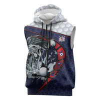 Personalized USA Golf Sleeveless Zip Hoodie Powerful Eagle