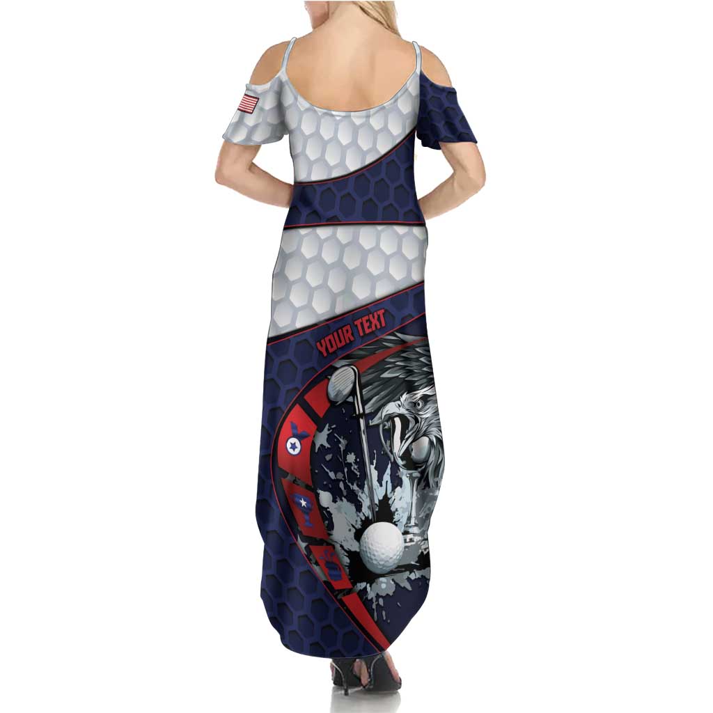 Personalized USA Golf Summer Maxi Dress Powerful Eagle
