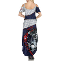Personalized USA Golf Summer Maxi Dress Powerful Eagle