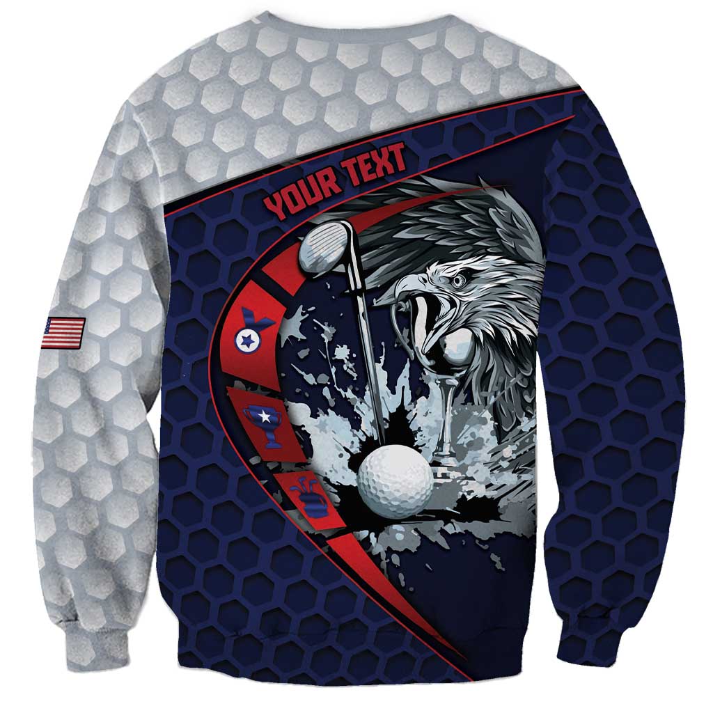 Personalized USA Golf Sweatshirt Powerful Eagle