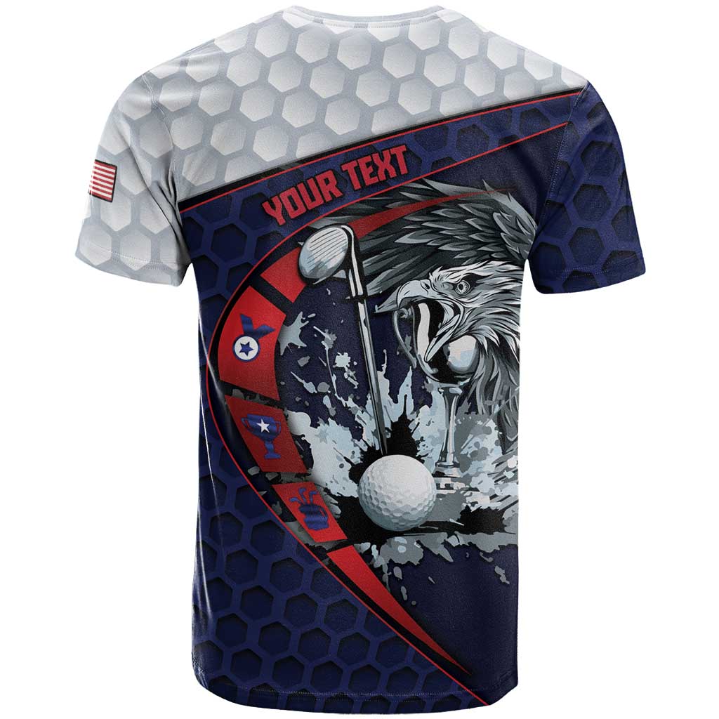 Personalized USA Golf T Shirt Powerful Eagle