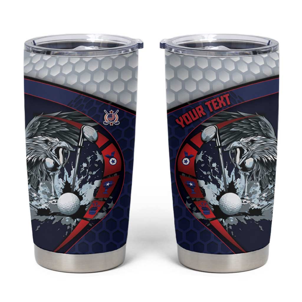 Personalized USA Golf Tumbler Cup Powerful Eagle