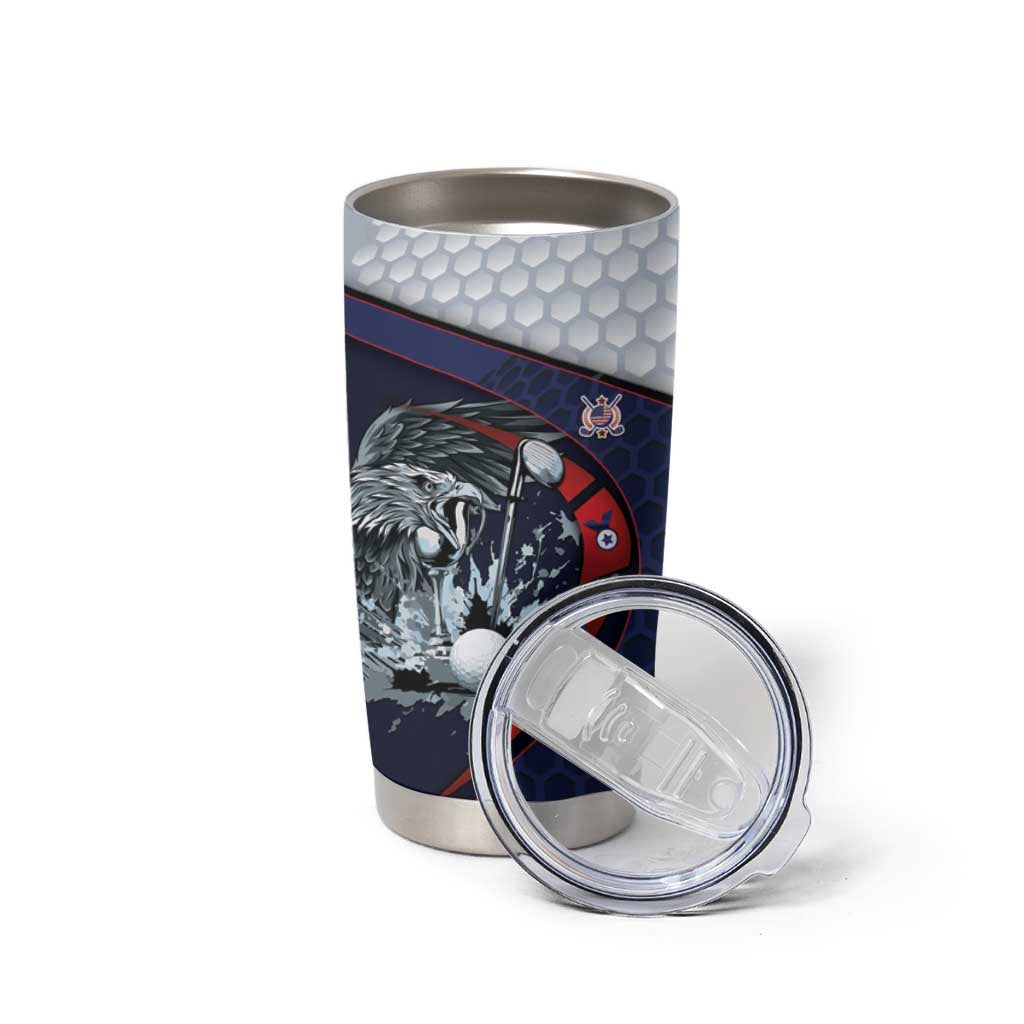 Personalized USA Golf Tumbler Cup Powerful Eagle
