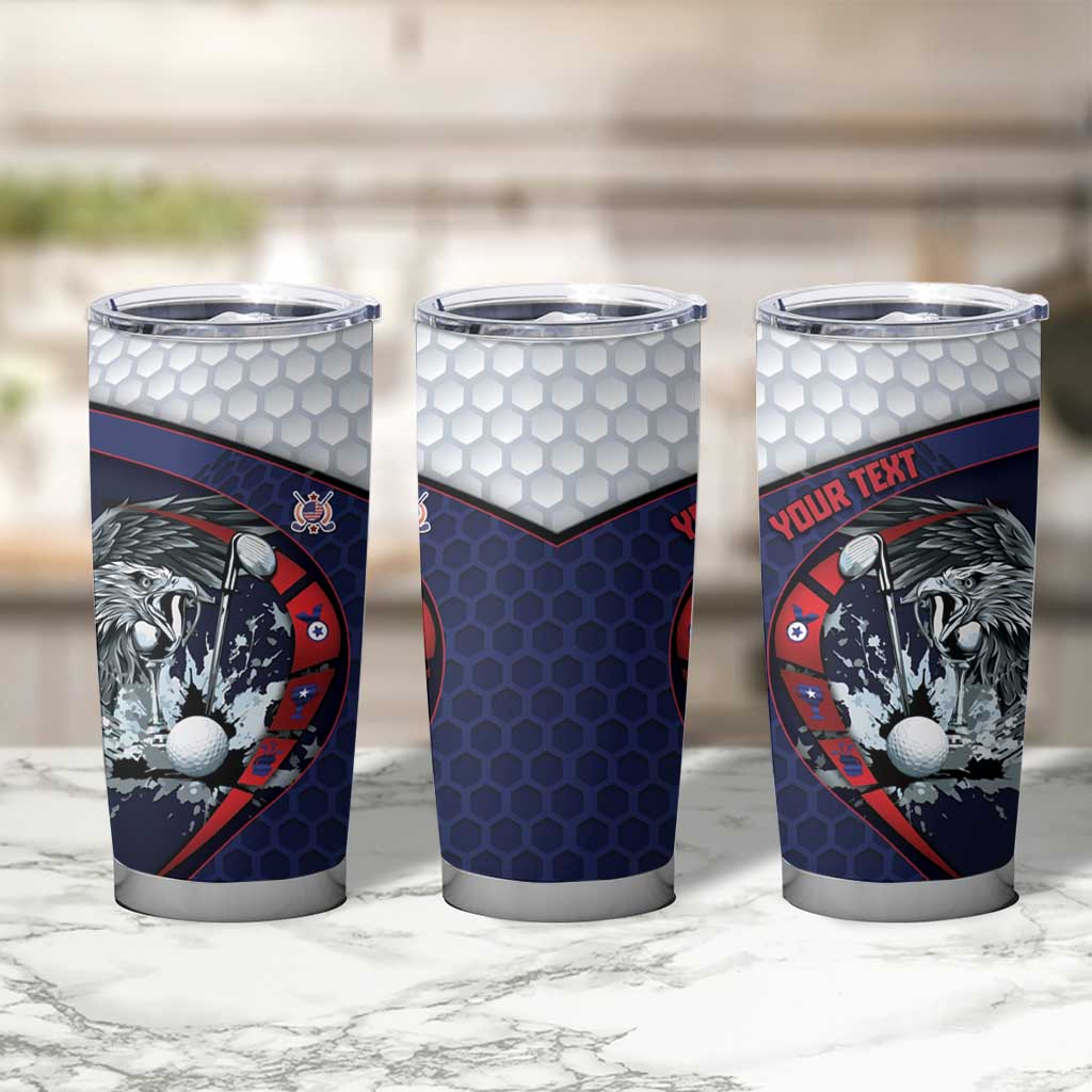 Personalized USA Golf Tumbler Cup Powerful Eagle