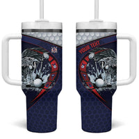 Personalized USA Golf Tumbler With Handle Powerful Eagle