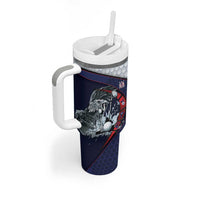 Personalized USA Golf Tumbler With Handle Powerful Eagle