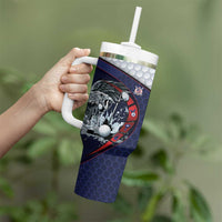 Personalized USA Golf Tumbler With Handle Powerful Eagle