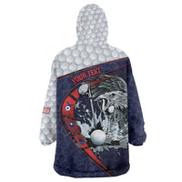 Personalized USA Golf Wearable Blanket Hoodie Powerful Eagle