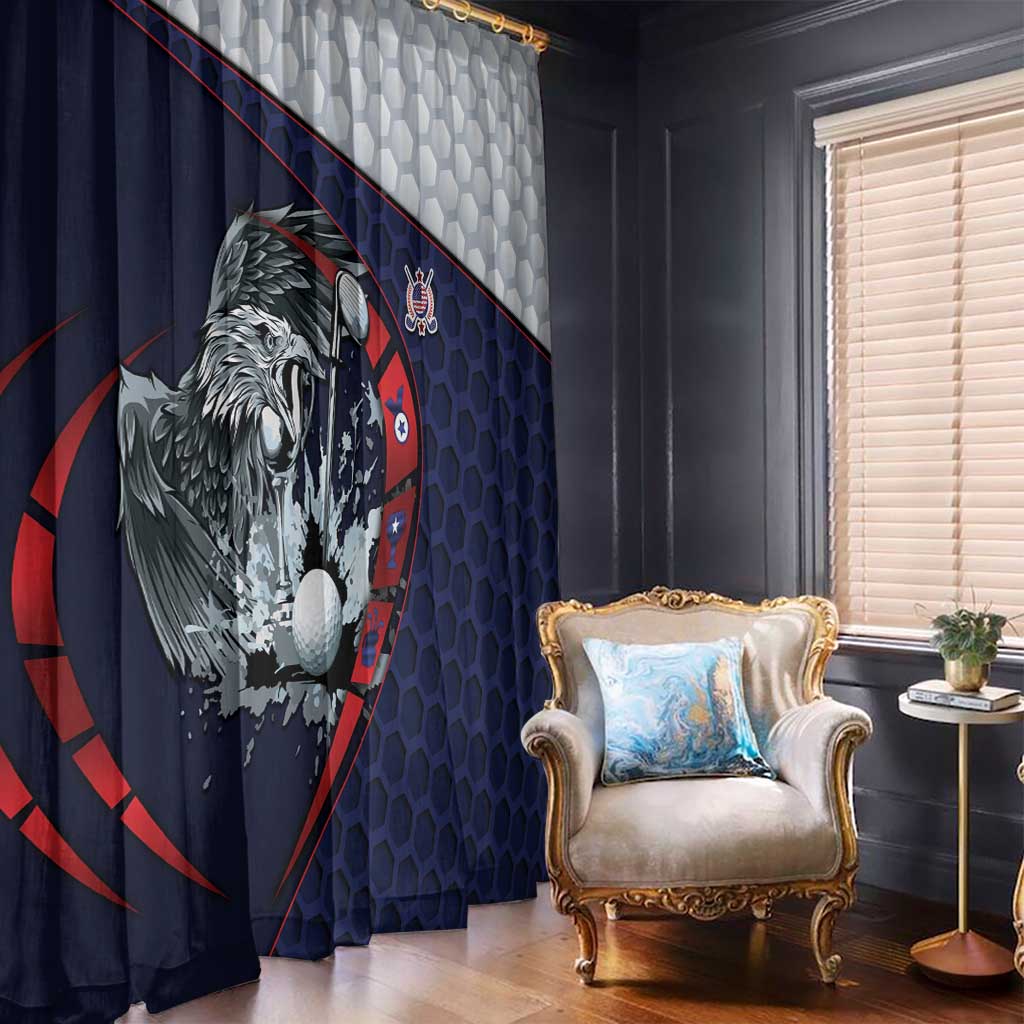 USA Golf Window Curtain Powerful Eagle
