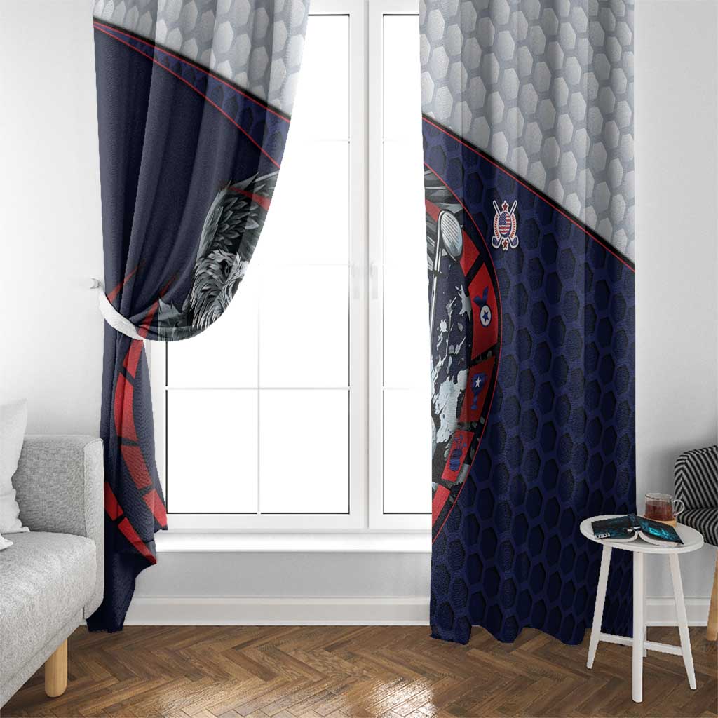 USA Golf Window Curtain Powerful Eagle