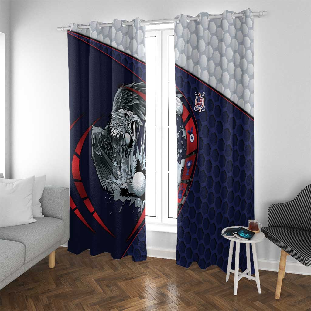 USA Golf Window Curtain Powerful Eagle