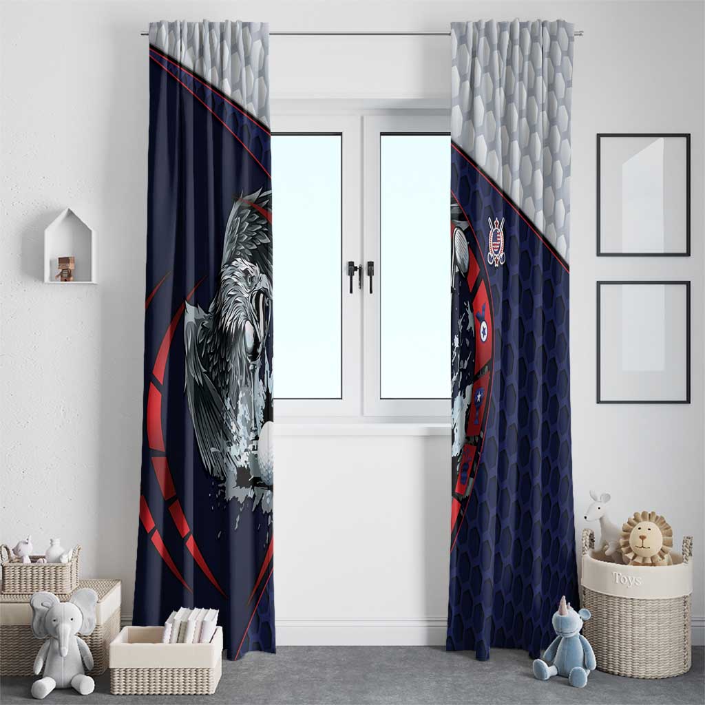 USA Golf Window Curtain Powerful Eagle