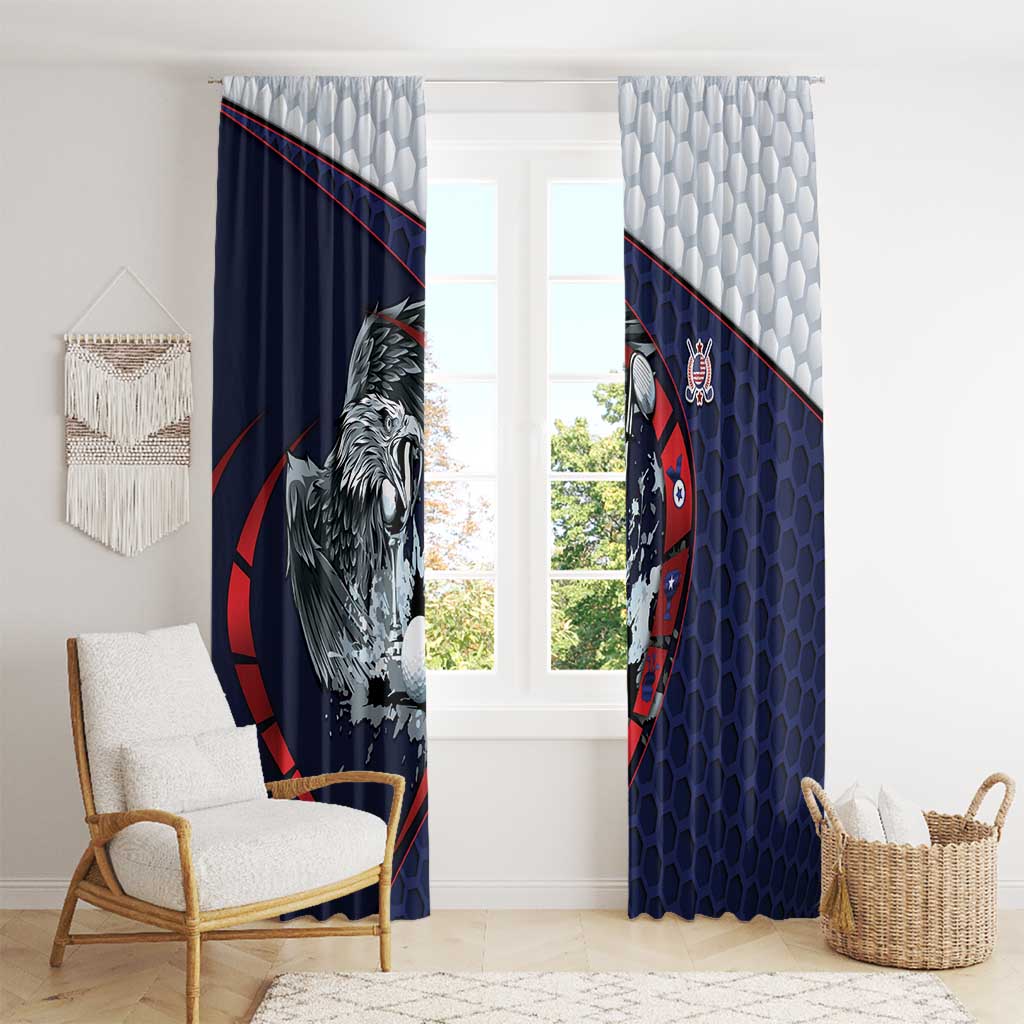 USA Golf Window Curtain Powerful Eagle