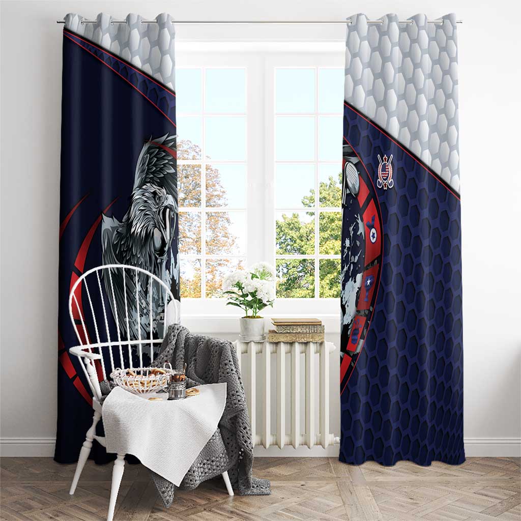 USA Golf Window Curtain Powerful Eagle