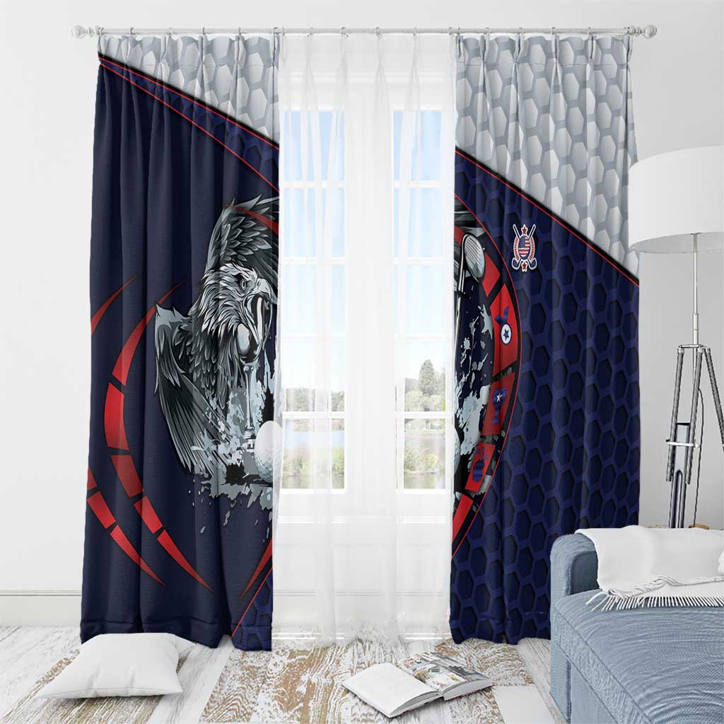 USA Golf Window Curtain Powerful Eagle