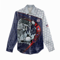 Personalized USA Golf Women Casual Shirt Powerful Eagle