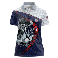Personalized USA Golf Women Polo Shirt Powerful Eagle