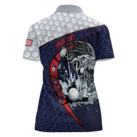 Personalized USA Golf Women Polo Shirt Powerful Eagle