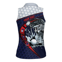 Personalized USA Golf Women Sleeveless Polo Shirt Powerful Eagle