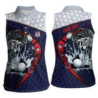 Personalized USA Golf Women Sleeveless Polo Shirt Powerful Eagle