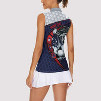 Personalized USA Golf Women Sleeveless Polo Shirt Powerful Eagle